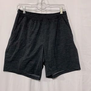 LULULEMON space black/gray shorts elastic waist drawstring pockets NWOT size M